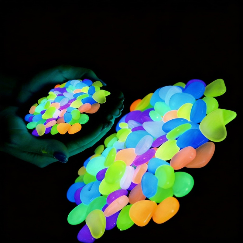 Aquarium Plants Book - Glowing pebbles100-500pcsLuminous resin stones for landscape