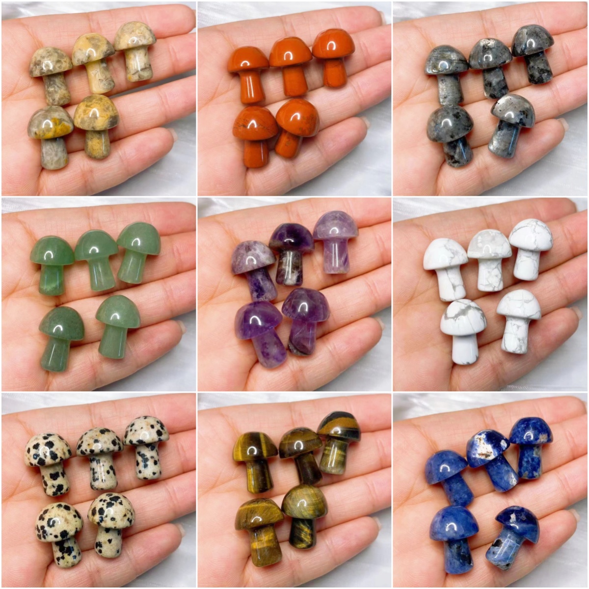 Aquarium Planting Ideas - Natural Crystal Mini Mushroom Gem Stone