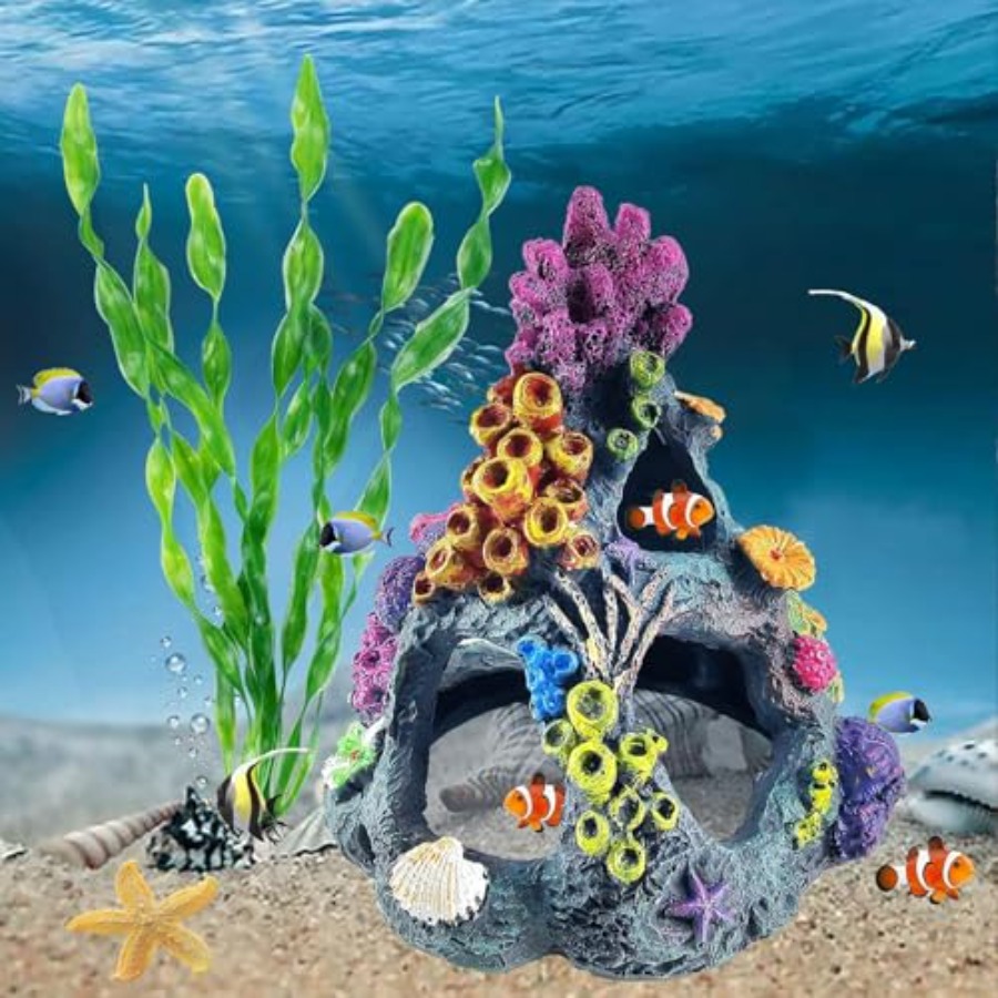 Fish Tank Decoration Set, Aqua - Aquarium Plants 评论和价格