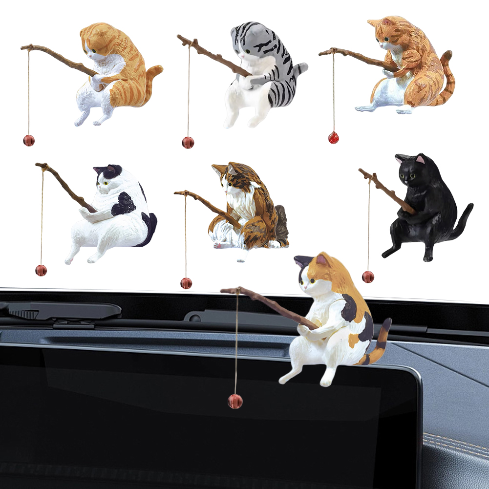 Cute Fishing Cat Figure Fish L - Aquarium Planting Ideas 评论和价格