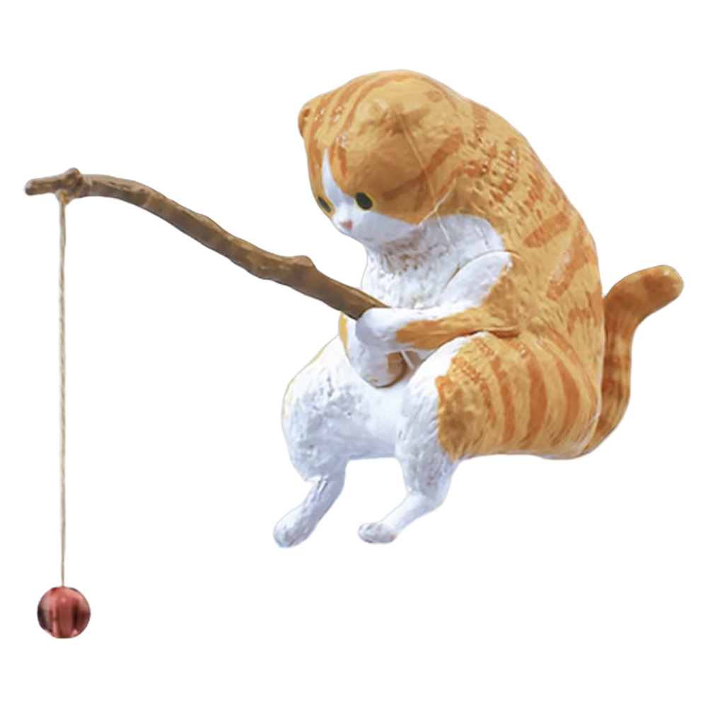Cute Fishing Cat Figure Fish L - Aquarium Planting Ideas 评论和价格