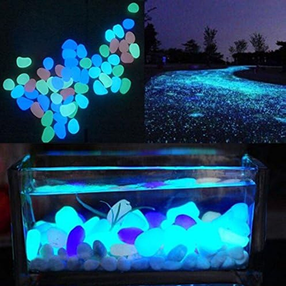 Fish Tank Rocks Glow Blue Pebb - Aquarium Plants 评论和价格