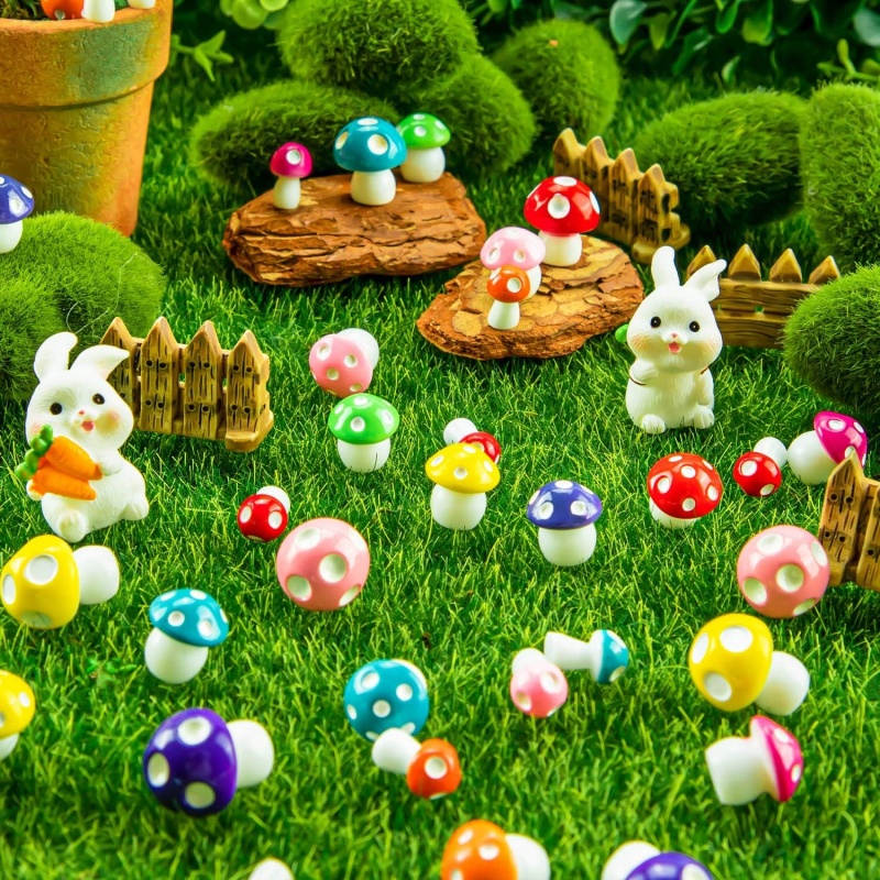 New 10-80PCS Mini Resin Mushro - Aquarium Planting Ideas 评论和价格